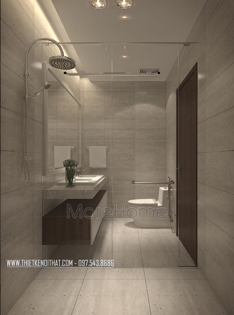 Thiết kế nội thất phòng tắm chung cư Ngoại Giao Đoàn Bắc Từ Liêm